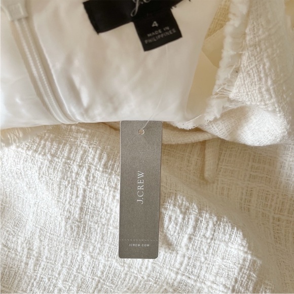 NWT J.CREW White Tweed Shift Dress Size 4 - Picture 9 of 10